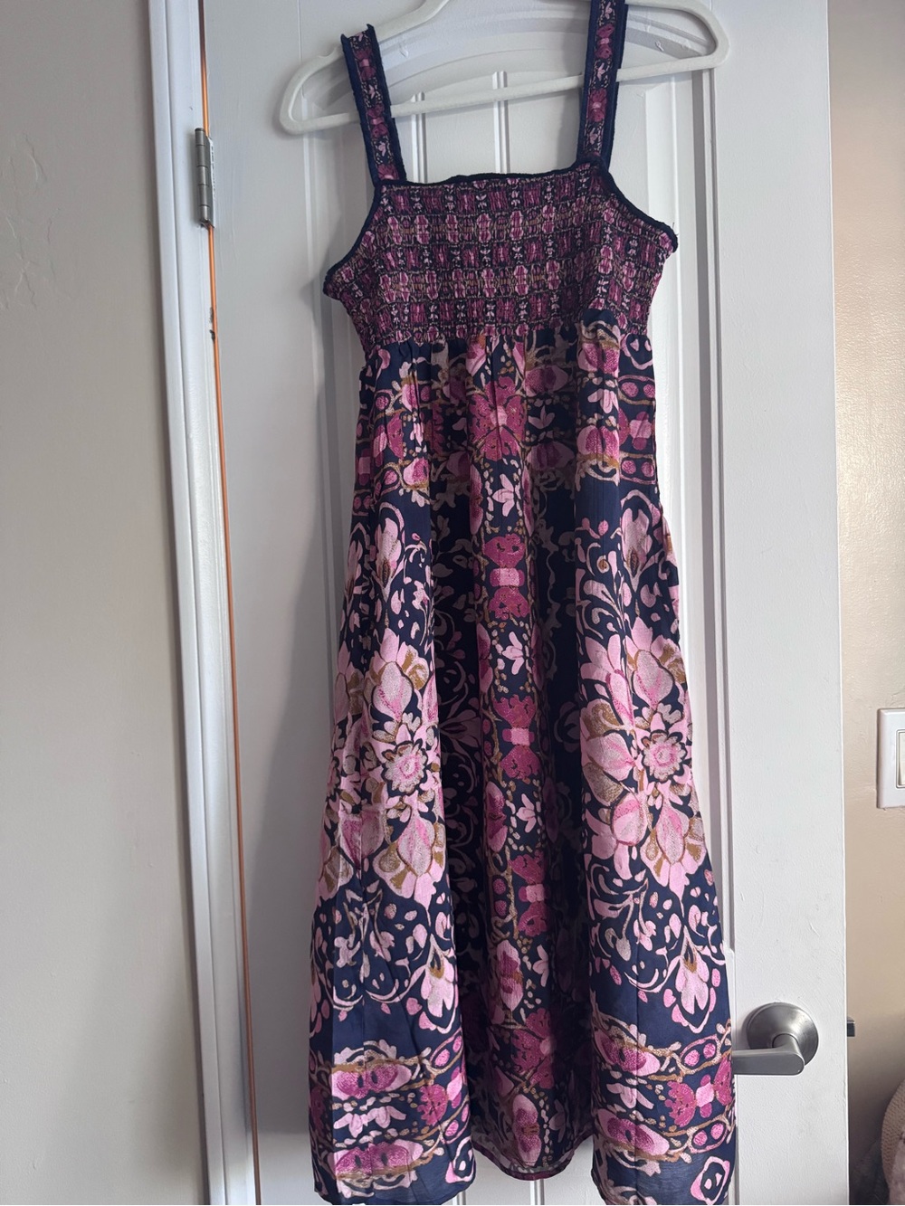 NWT Natural Life Navy and Pink Floral Sun Dress - with pockets!